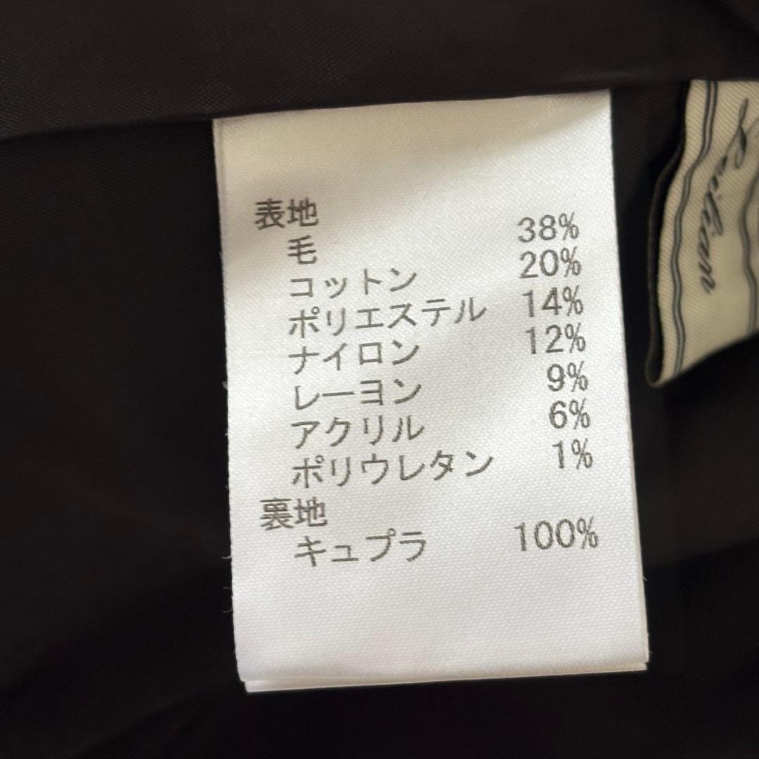 レリアン Leilian ツイードベスト ジレ フリンジ ブラック 9号