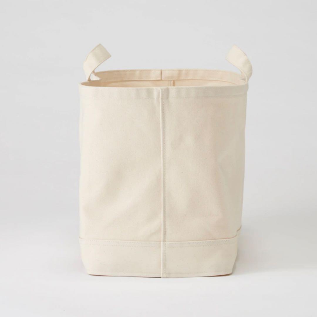 【廃盤品】無印良品　持ち手付き帆布　長方形バスケット　特大