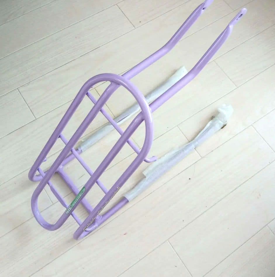 【引取希望】東京北区 22インチ 子供用自転車 パープル 前カゴ付き