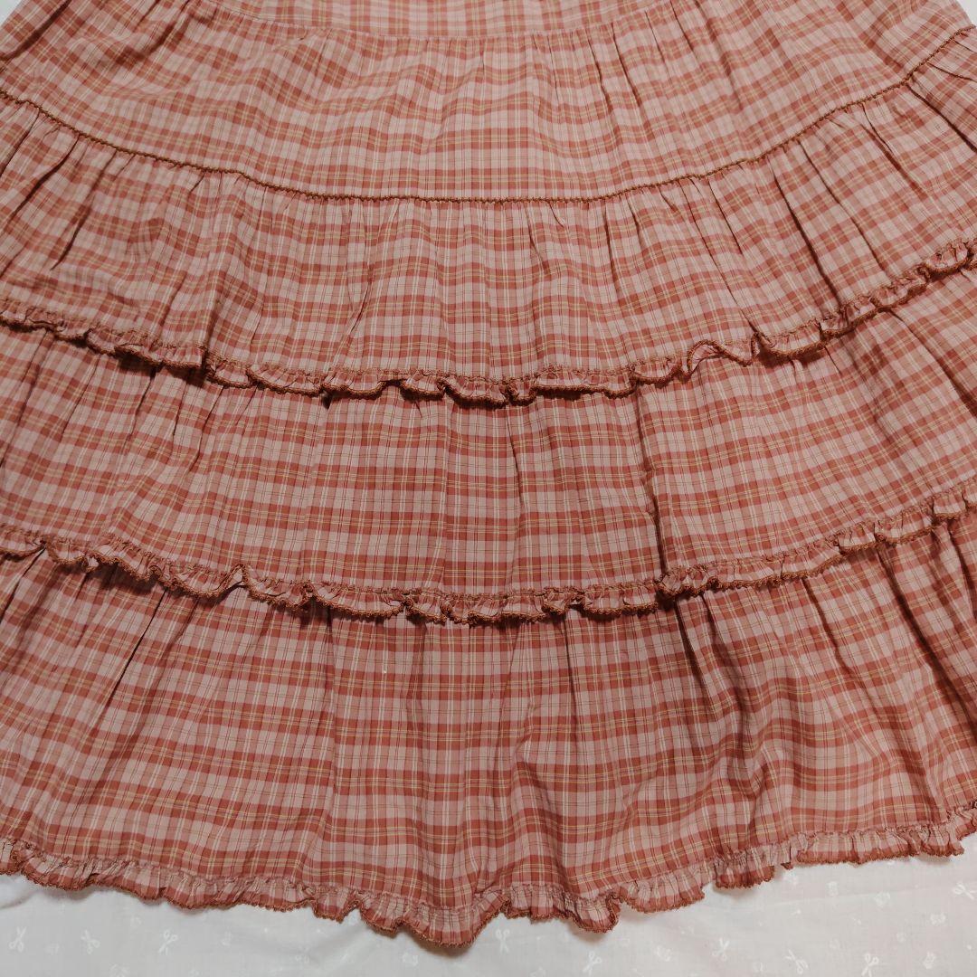 PINK HOUSE チェック柄いちごロングワンピース