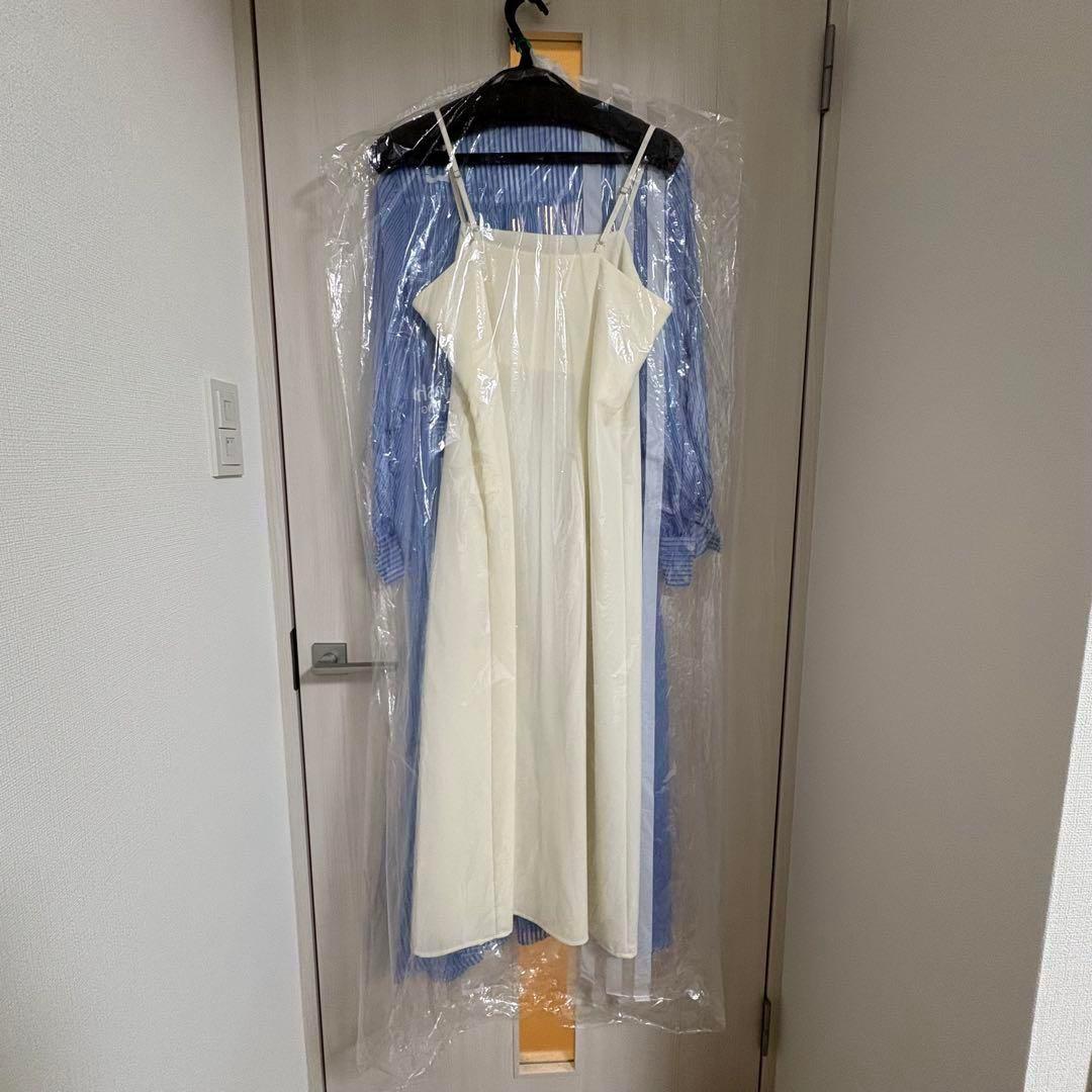 【anuans】シアーストライプジャガードワンピース