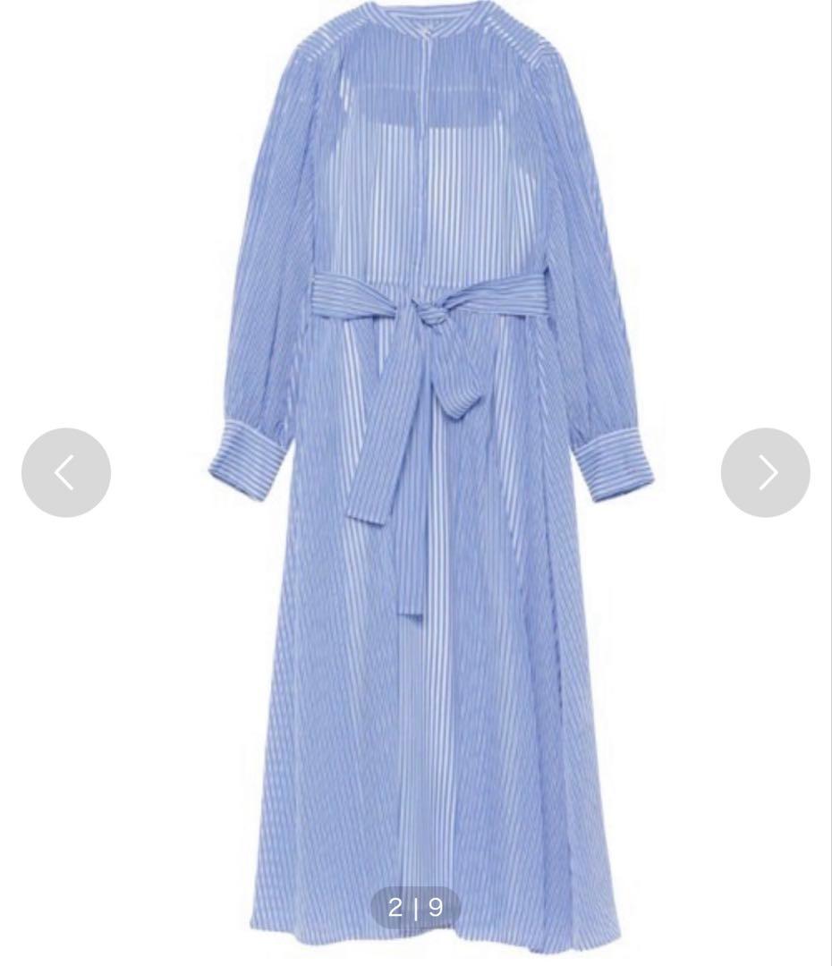 【anuans】シアーストライプジャガードワンピース