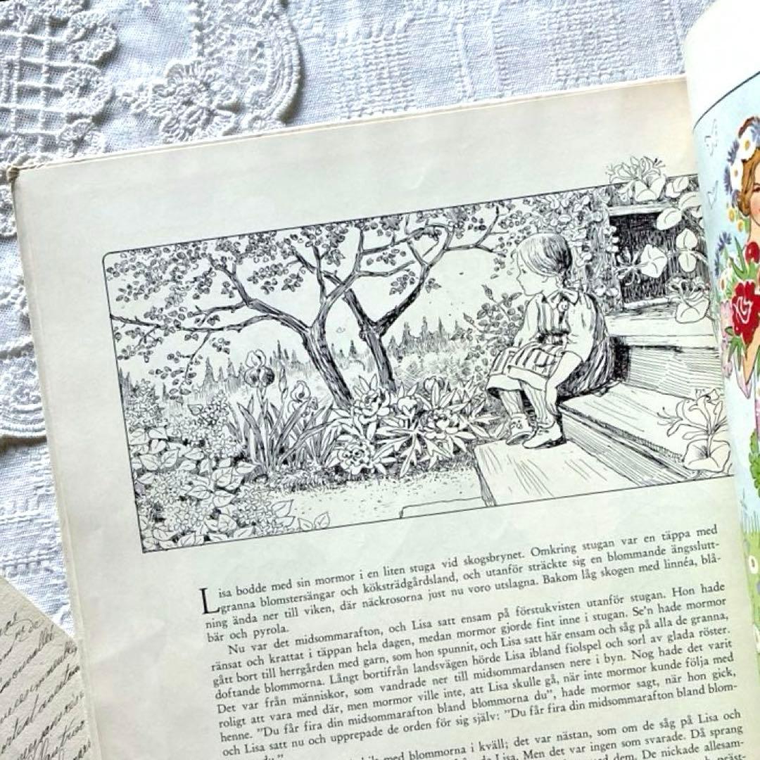 RT81 北欧ヴィンテージ絵本 エルサ・ベスコフ リーサの庭の花まつり