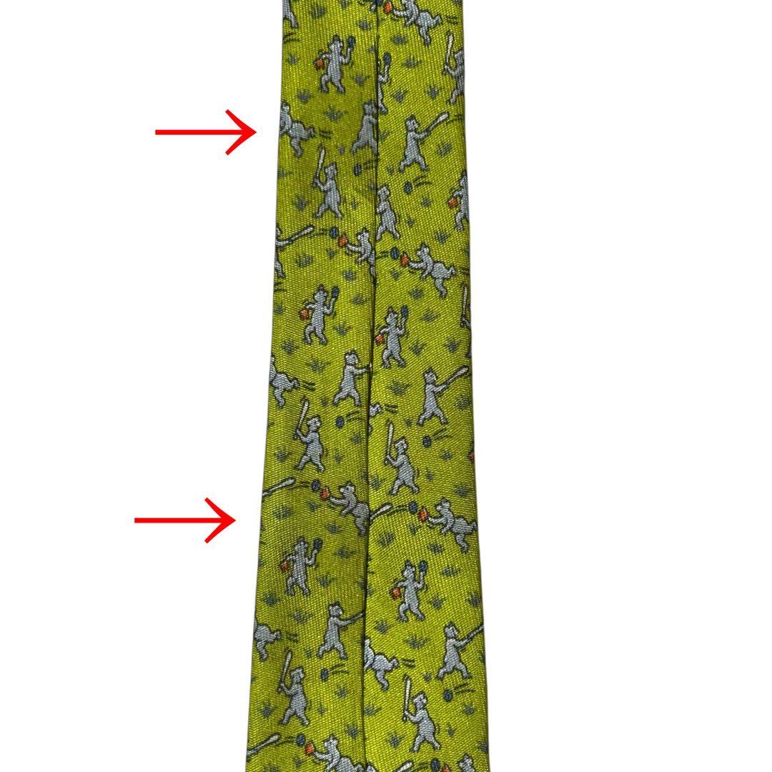 エルメス　ネクタイ　クマ•野球柄　クリーニング済み