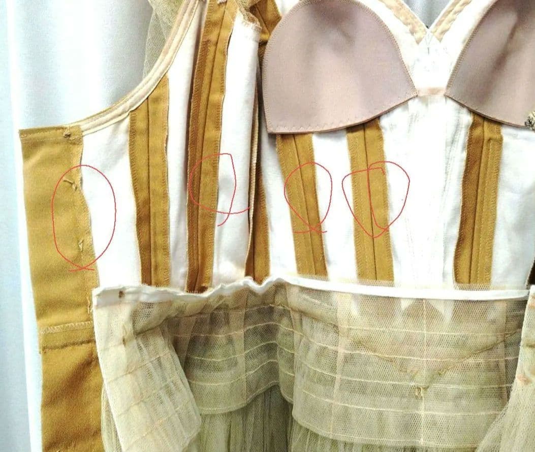 バレエ大人衣裳　ロマンチックチュチュ160センチ カーキ色　レース長袖