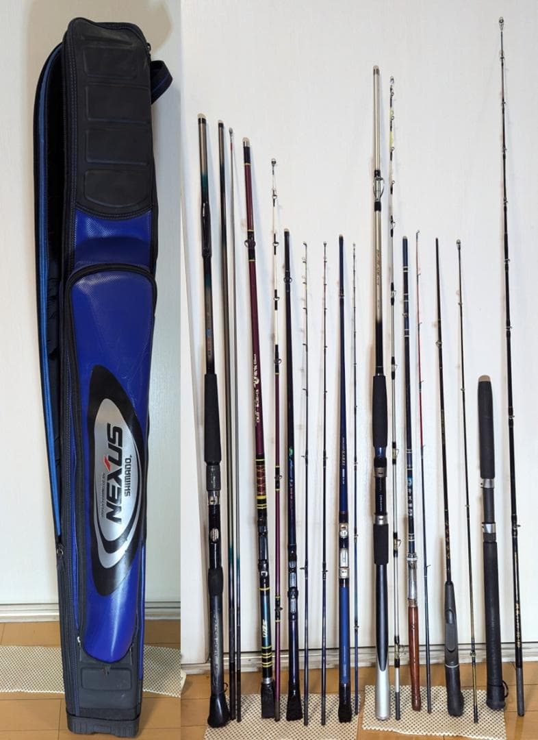 豪華8本！船釣りファミリーセット シマノ NEXUSロッドケース付 万能船竿