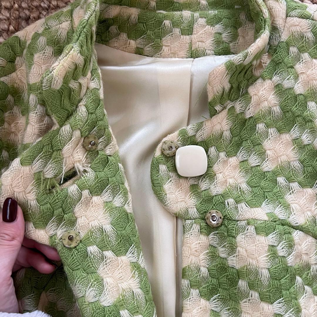 ヴィンテージBerger Swartz 千鳥格子柄　ケープコート　vintage