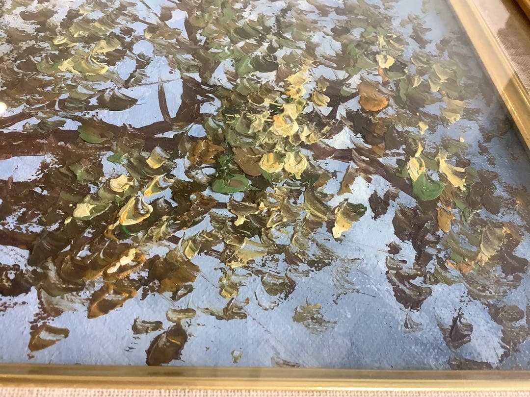 油彩画 ノートルダム大聖堂　セーヌ川　F10サイズ　ゴールドフレーム