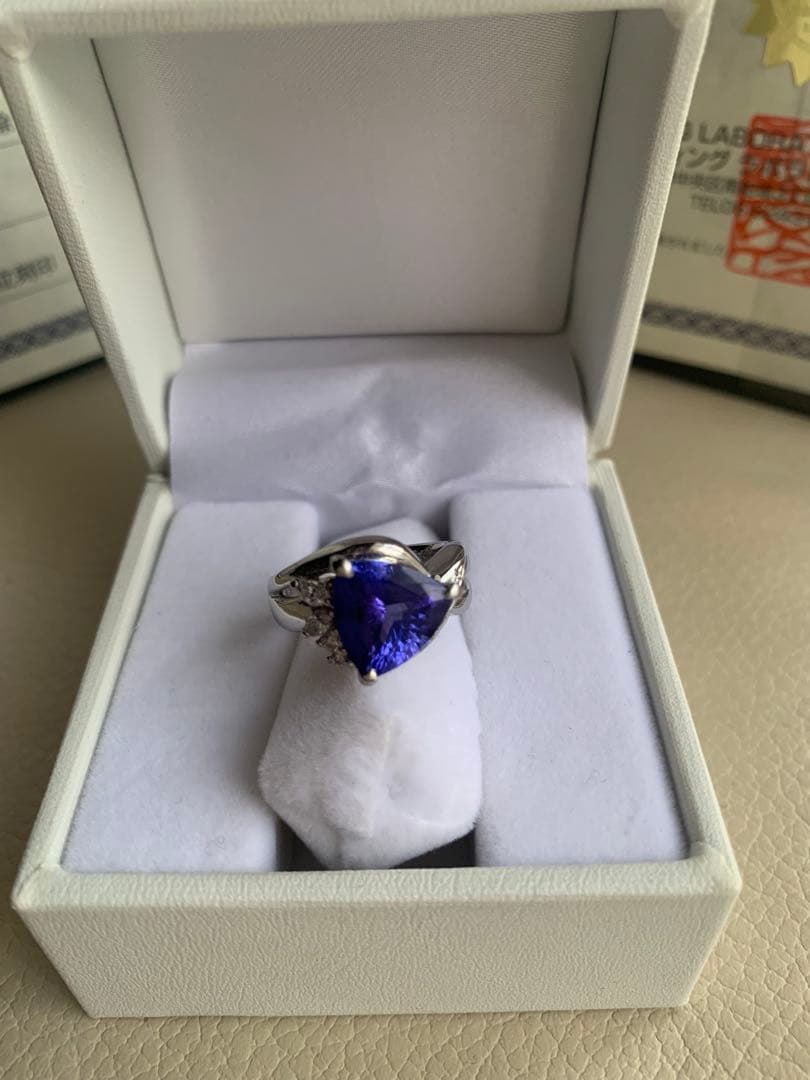 大粒❇️3.650ct！タンザナイト ダイヤ計0.23ct ptリング 11号❇️