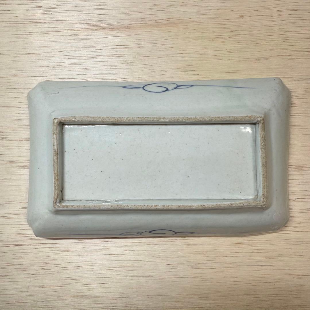 切込焼 長皿 蛸唐草 摺り絵印判 江戸時代 無傷 古伊万里 古美術 骨董 民窯