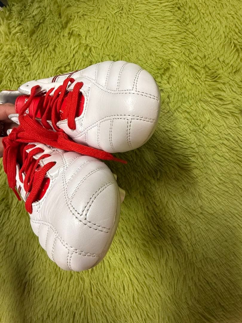 ASICS サッカーシューズ 24.5cm ホワイト/レッド