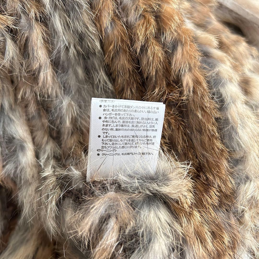 ★goa ラビットファーポンチョ フリンジ付き 軽量 アウター 羽織り