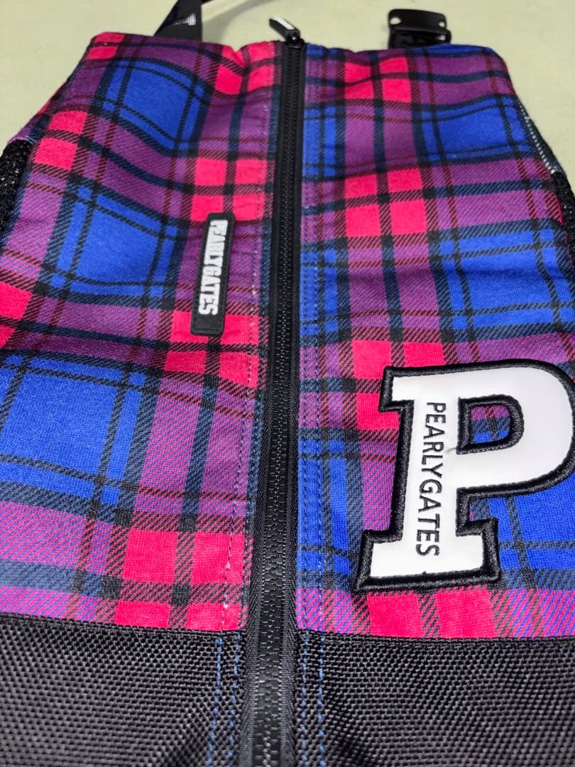 （超美品）パーリーゲイツ、マルチチェック&カモ柄シリーズ、シューズケース