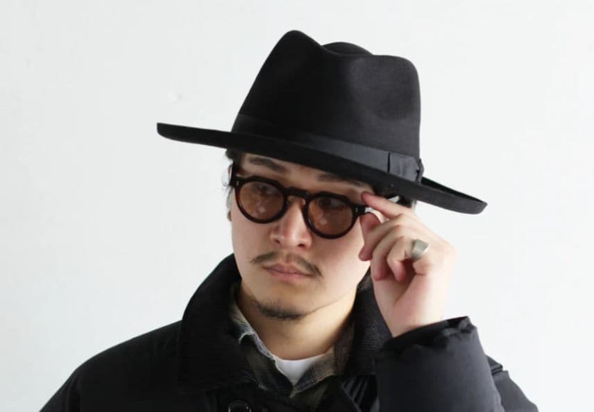 帽子 REQ HATTER BRIM UP LONG FELT HAT