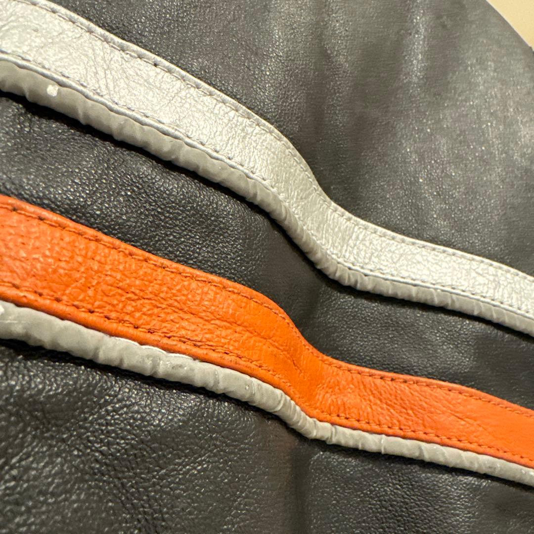 WILDA レザーライダースジャケット ストライプデザイン