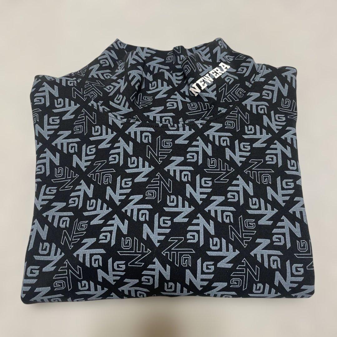 美品 NEW ERA GOLF ニューエラ 長袖モックネックシャツ M 総柄