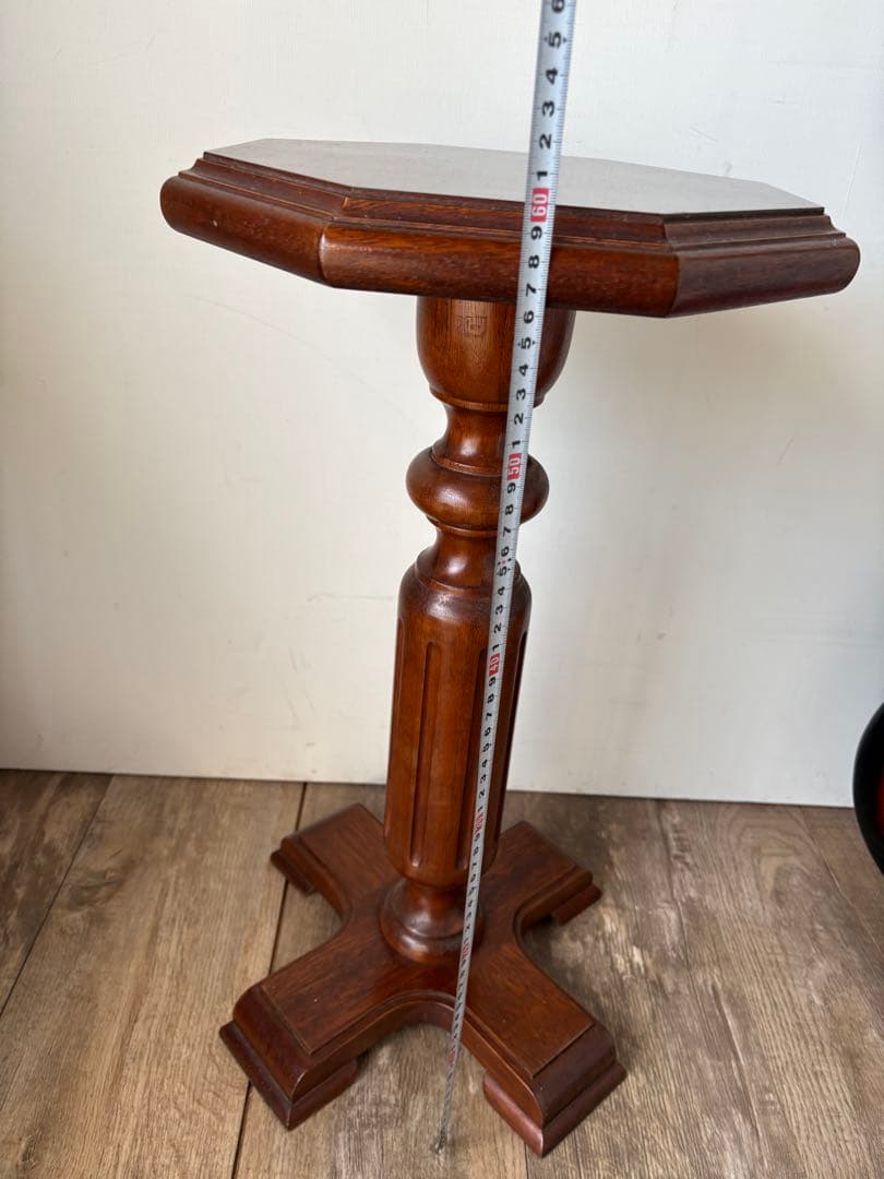 八画　花台　サイドテーブル　木製