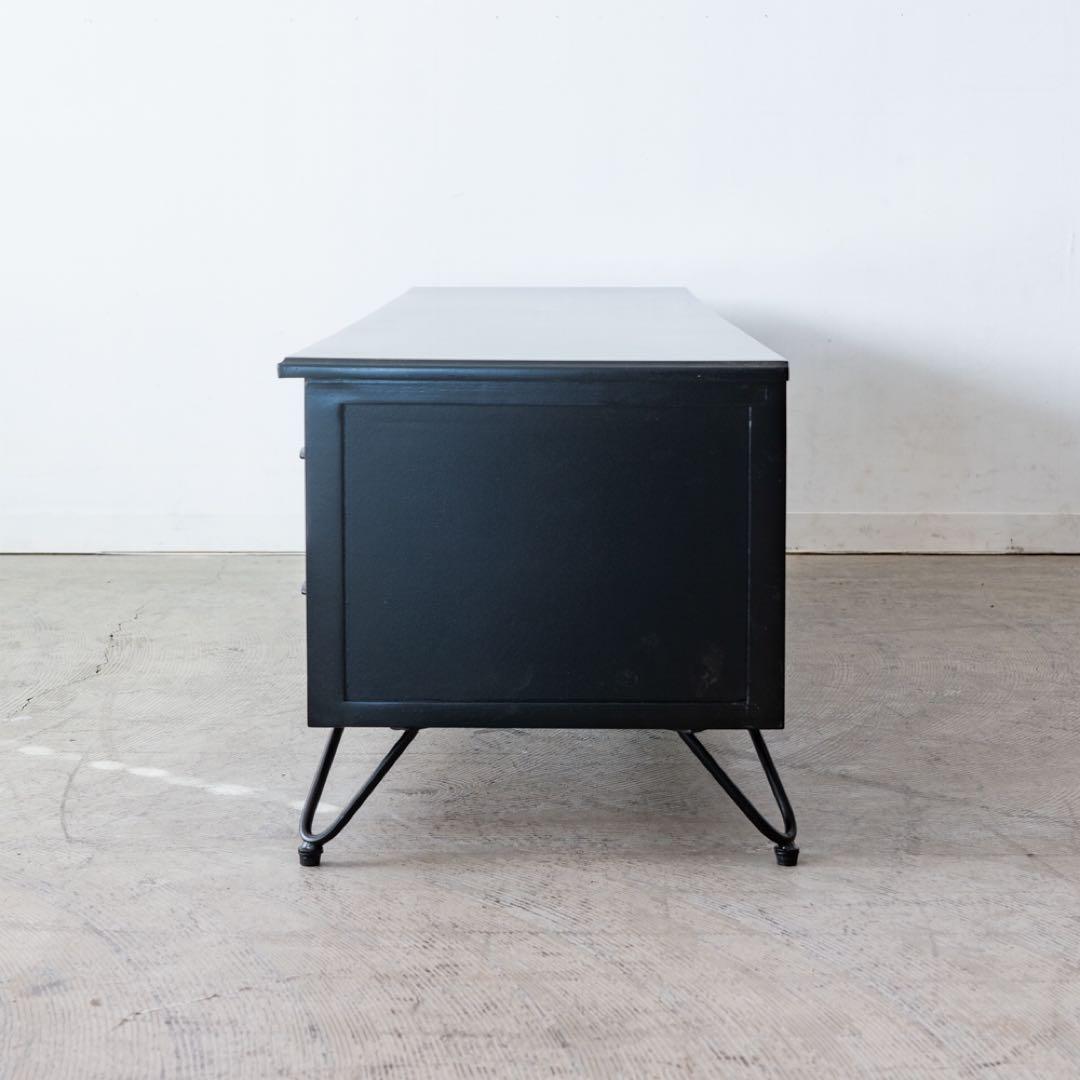 テレビボード　ブラック　ラタン　150