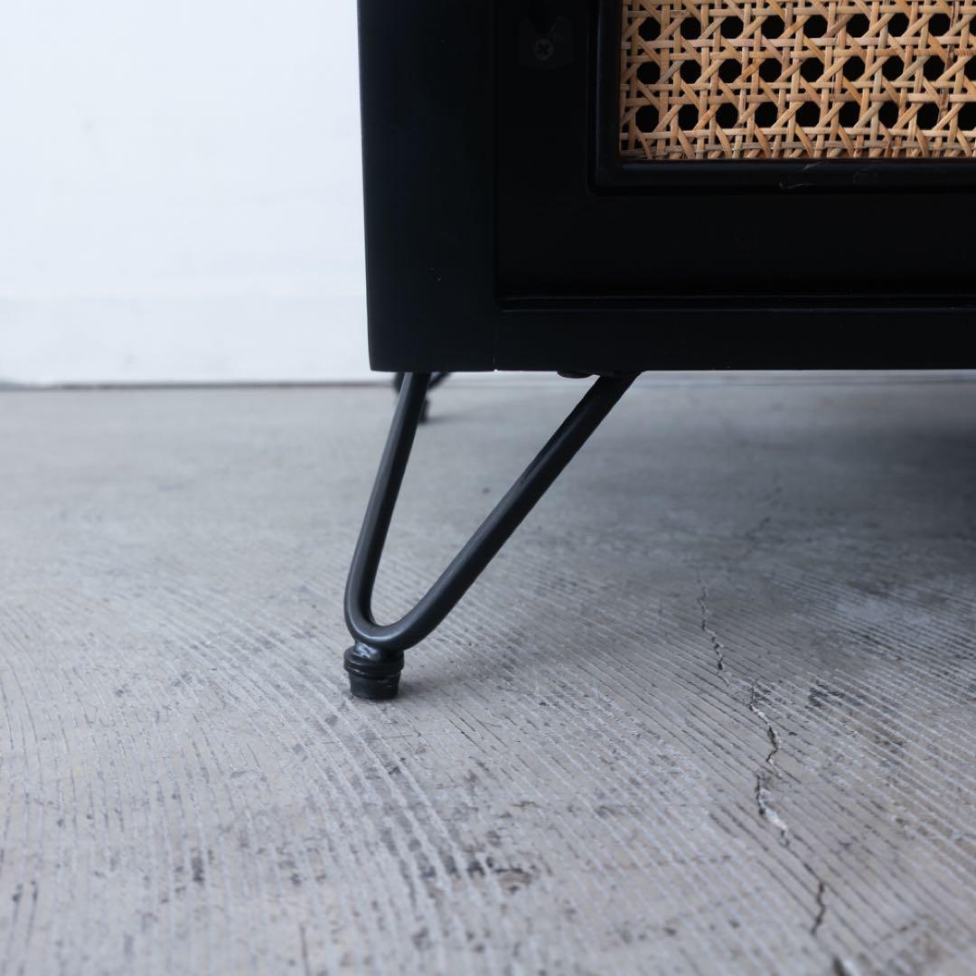 テレビボード　ブラック　ラタン　150