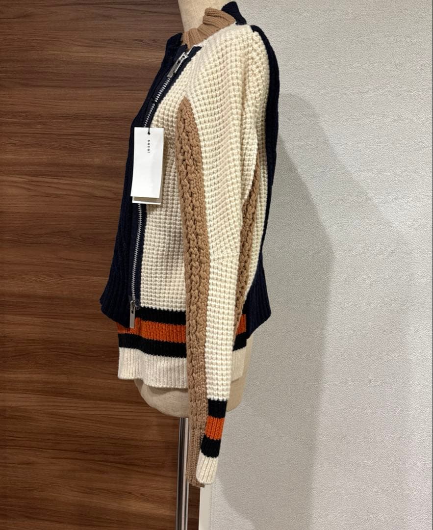 Sacai ジップアップ ライダースニット 1 18-04025 18AW