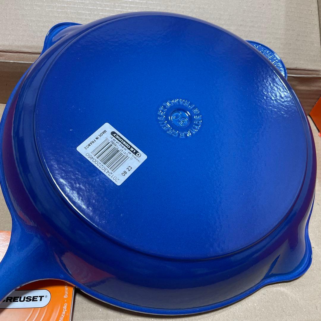 《新品》LE CREUSET 30cm 鋳鉄 スキレット フライパン 青