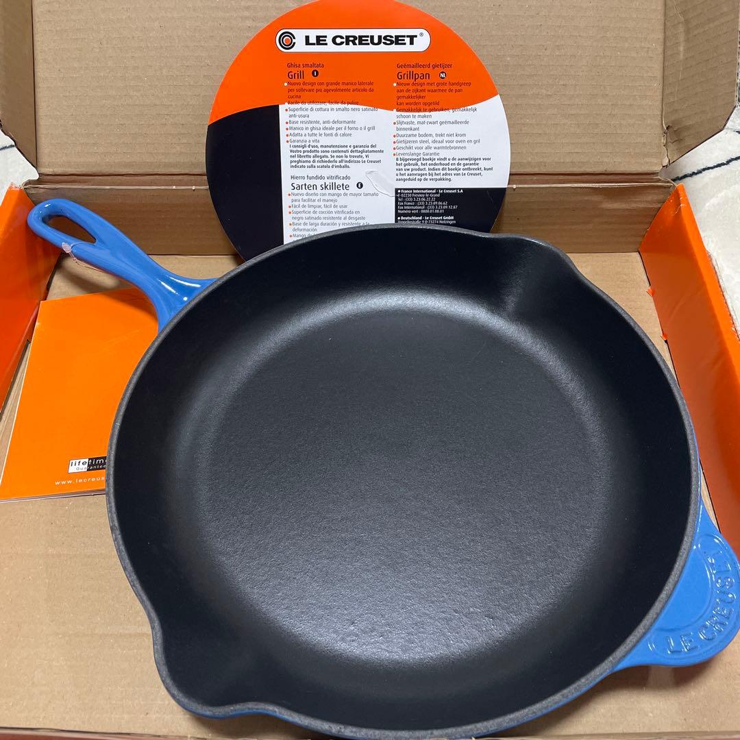 《新品》LE CREUSET 30cm 鋳鉄 スキレット フライパン 青