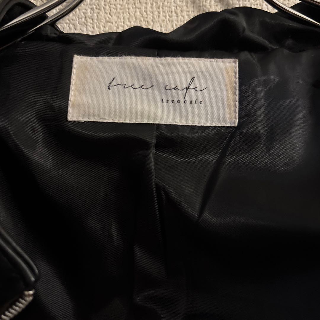 antiqua フード付きレザージャケット 黒　羊革