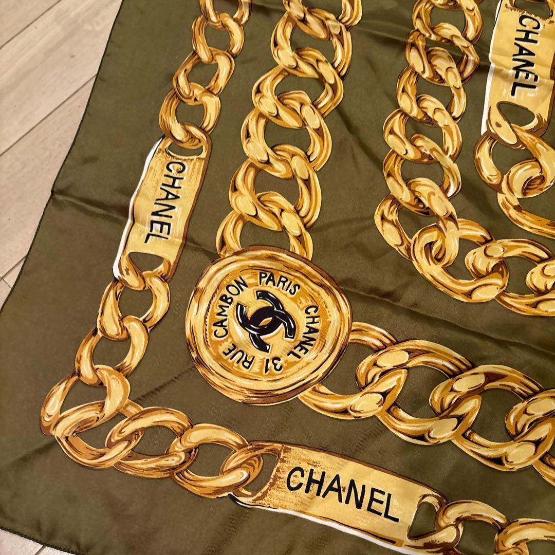 CHANEL ゴールドチェーン スカーフ 90cm