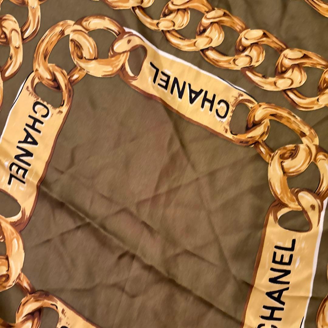 CHANEL ゴールドチェーン スカーフ 90cm