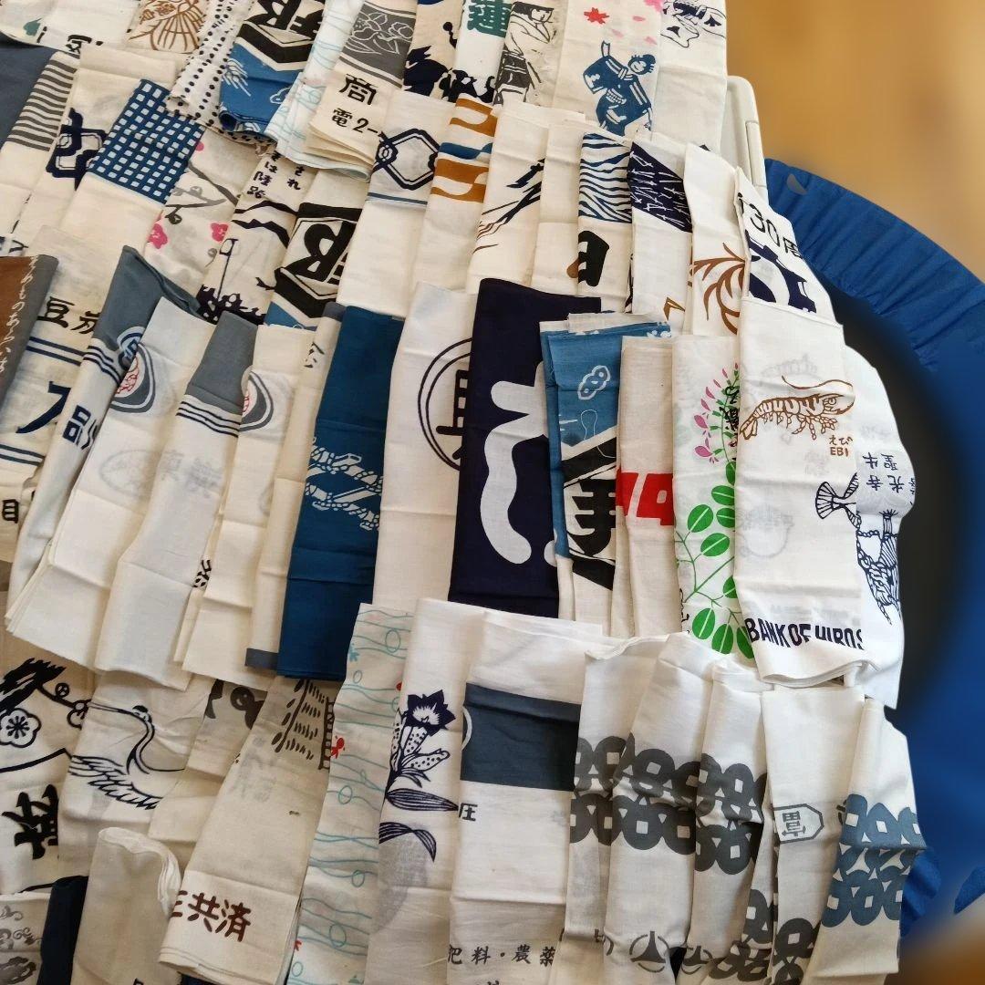 超大量 ！昭和レトロ　ほぼ未使用品酒、踊り、花等手ぬぐい380枚 ふきんおまけ