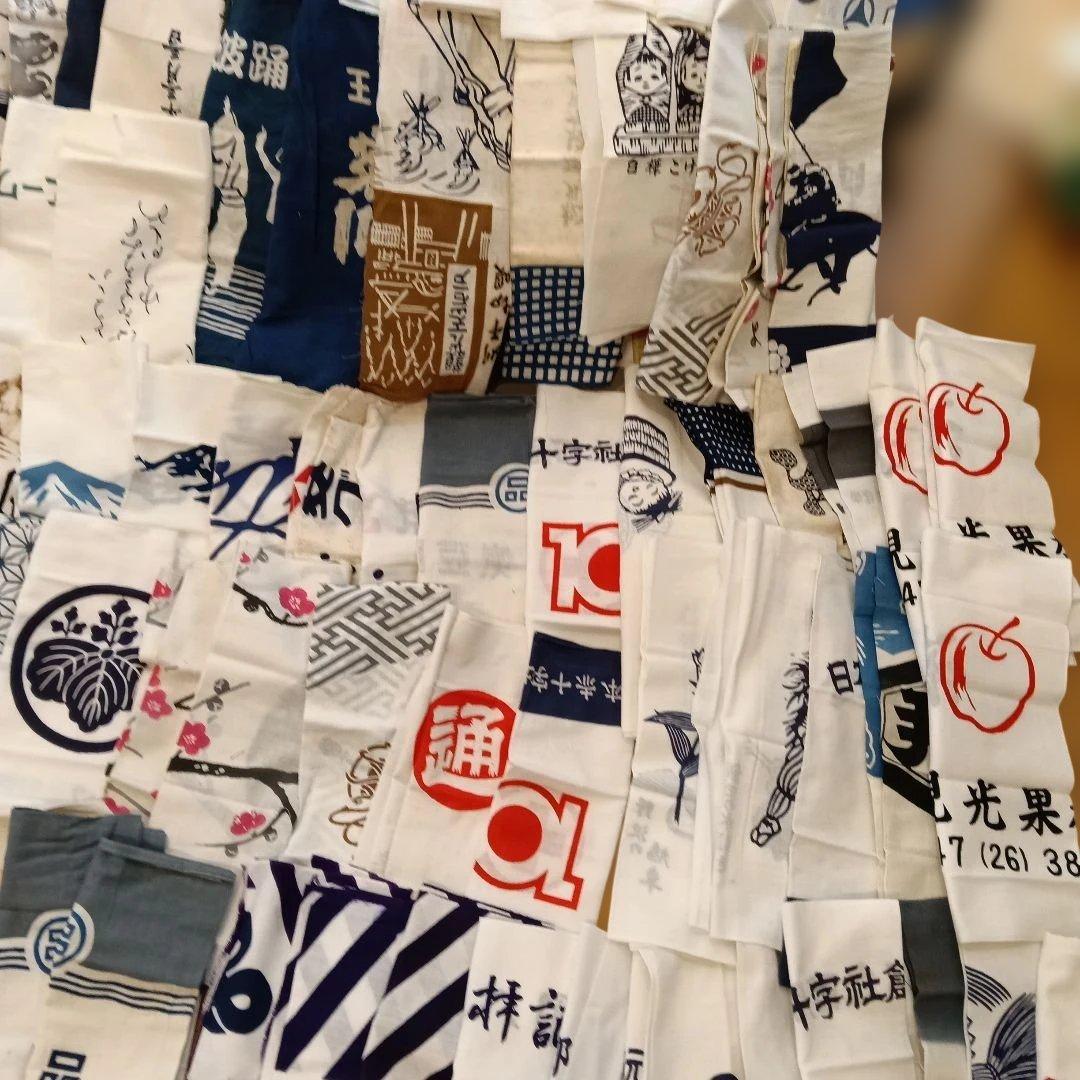 超大量 ！昭和レトロ　ほぼ未使用品酒、踊り、花等手ぬぐい380枚 ふきんおまけ