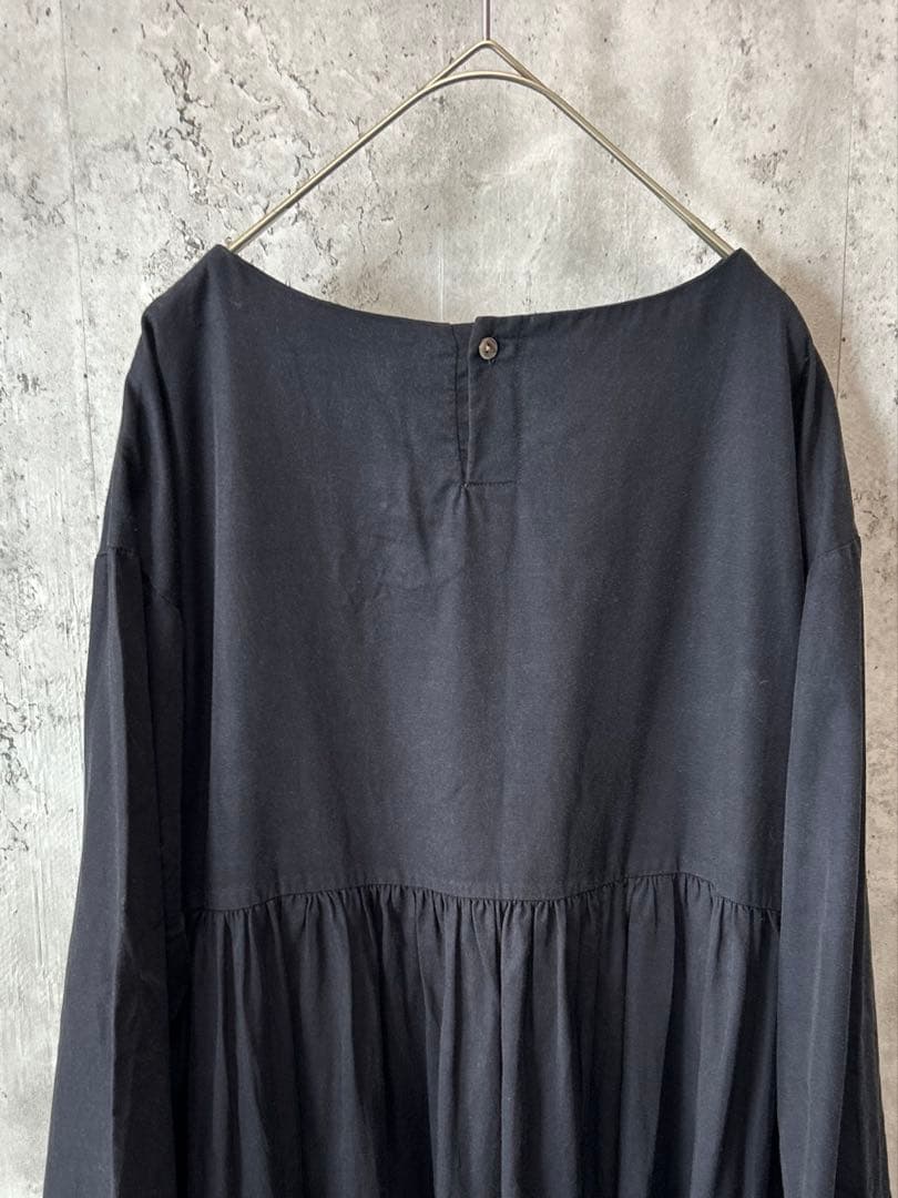 かぐれ ツイルギャザー ワンピース ネイビー kagure