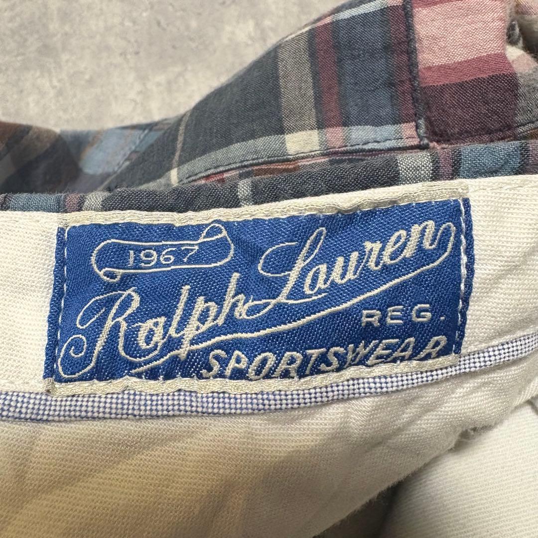 90s ポロバイラルフローレン マドラスチェック パッチワーク パンツ　W38
