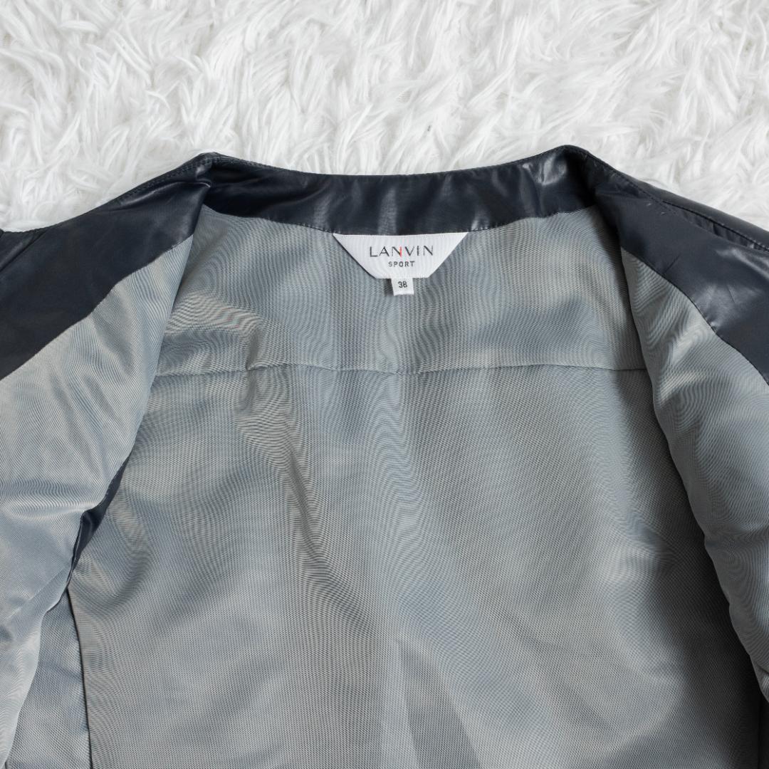 美品 ランバンスポール ゴルフ 中綿ワンピース ベスト 保温 ベルト付 38