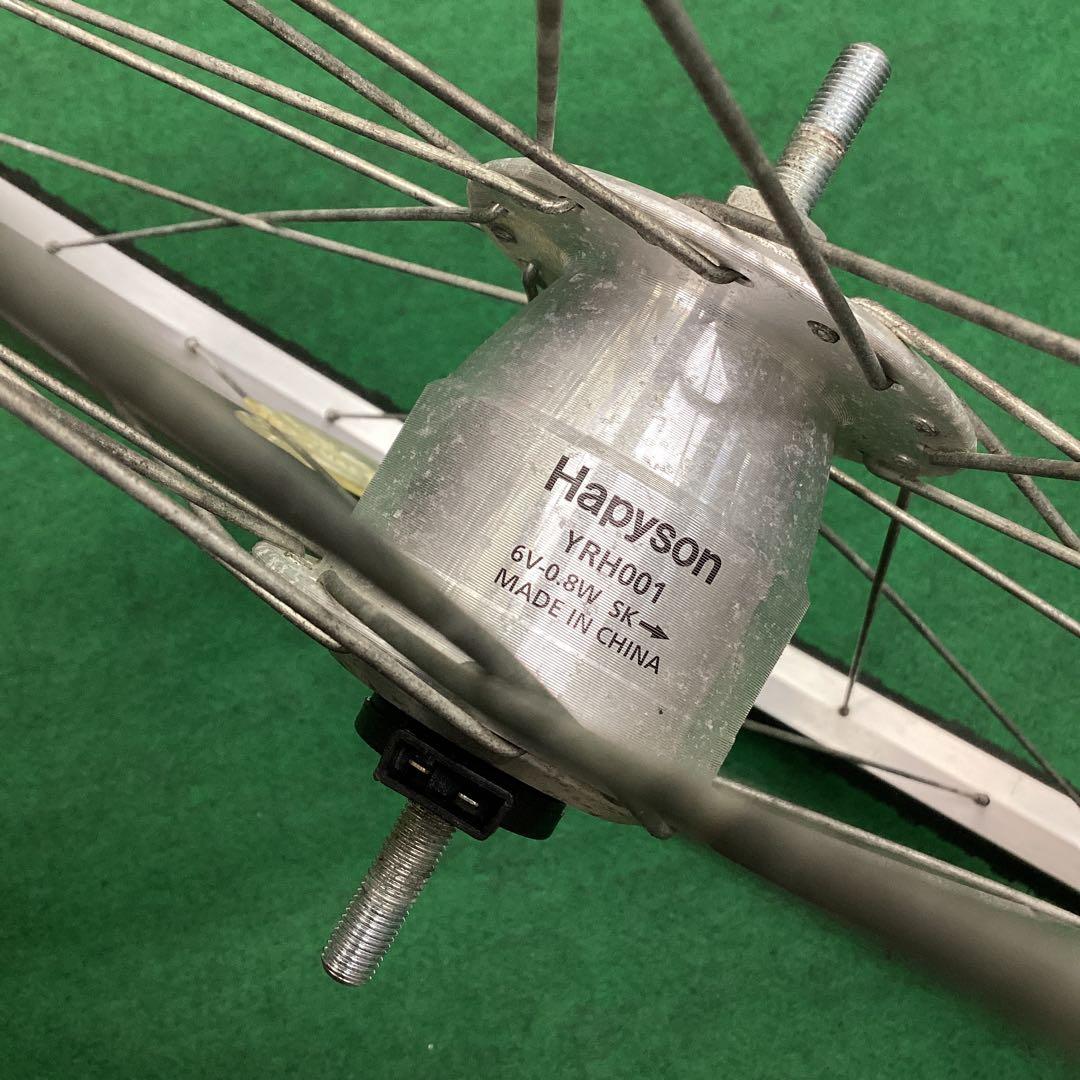 前ホイール　700x42c　ハブダイナモ　フロント　前　ON　自転車　タイヤ付