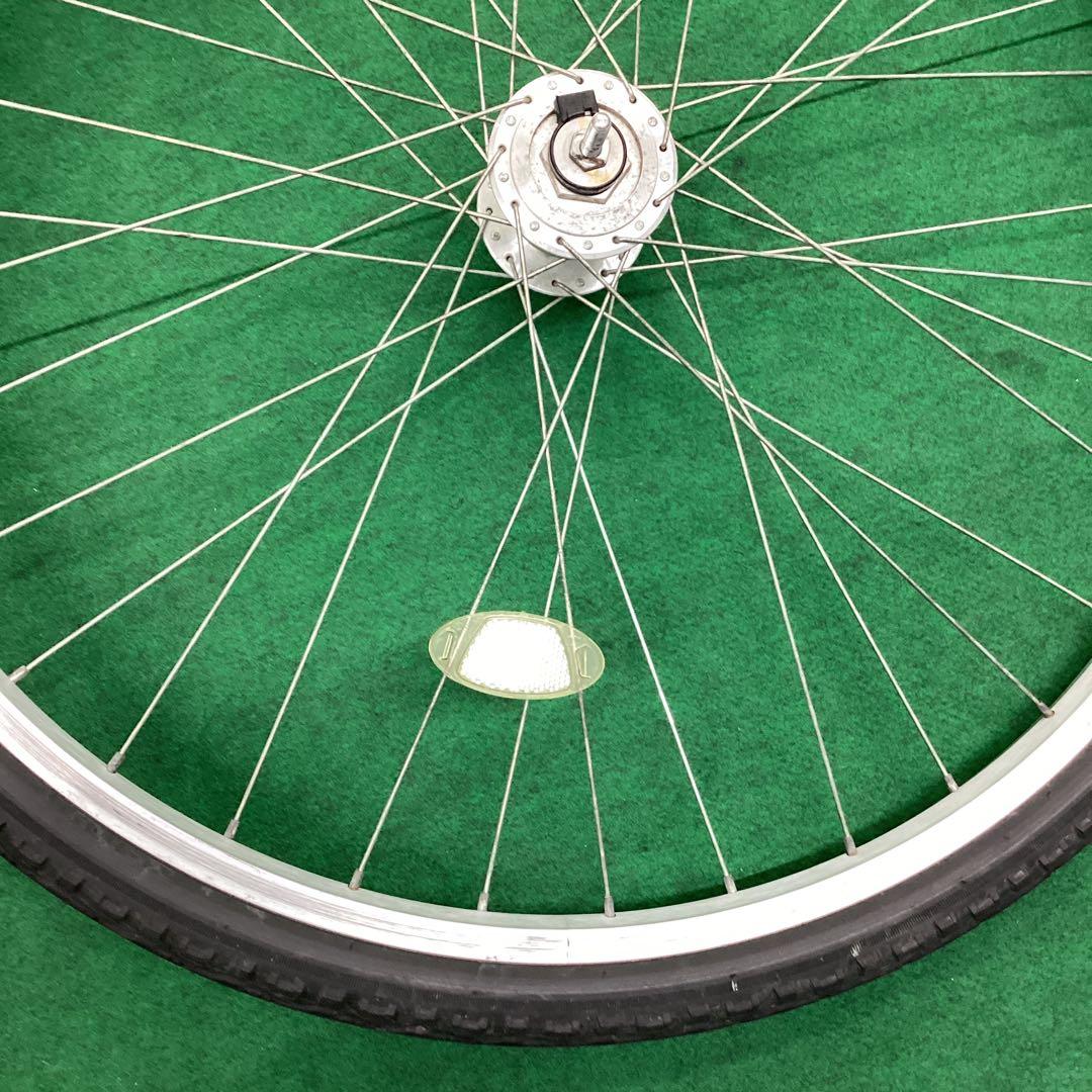 前ホイール　700x42c　ハブダイナモ　フロント　前　ON　自転車　タイヤ付