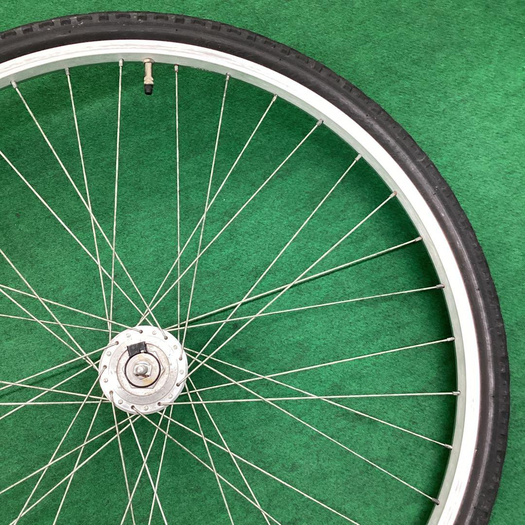 前ホイール　700x42c　ハブダイナモ　フロント　前　ON　自転車　タイヤ付