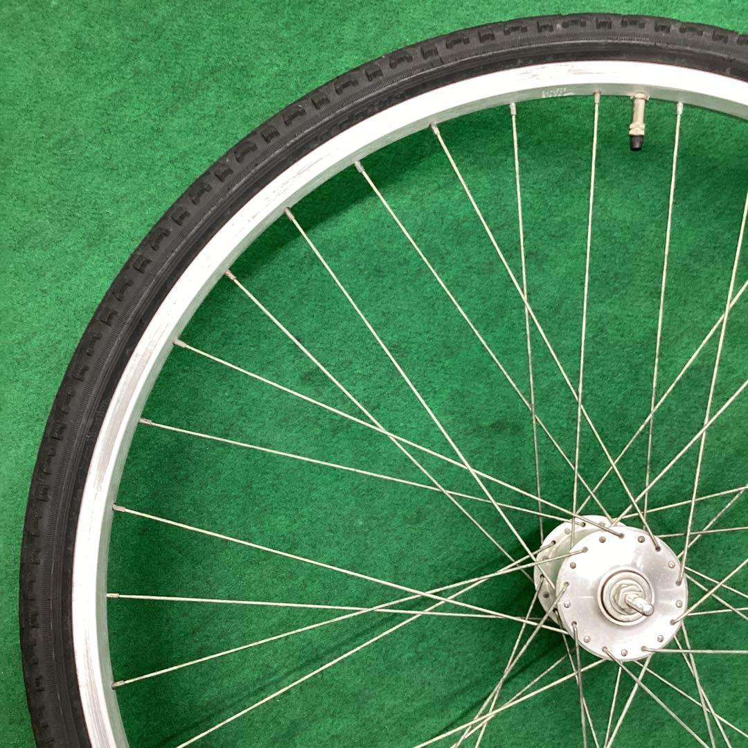 前ホイール　700x42c　ハブダイナモ　フロント　前　ON　自転車　タイヤ付
