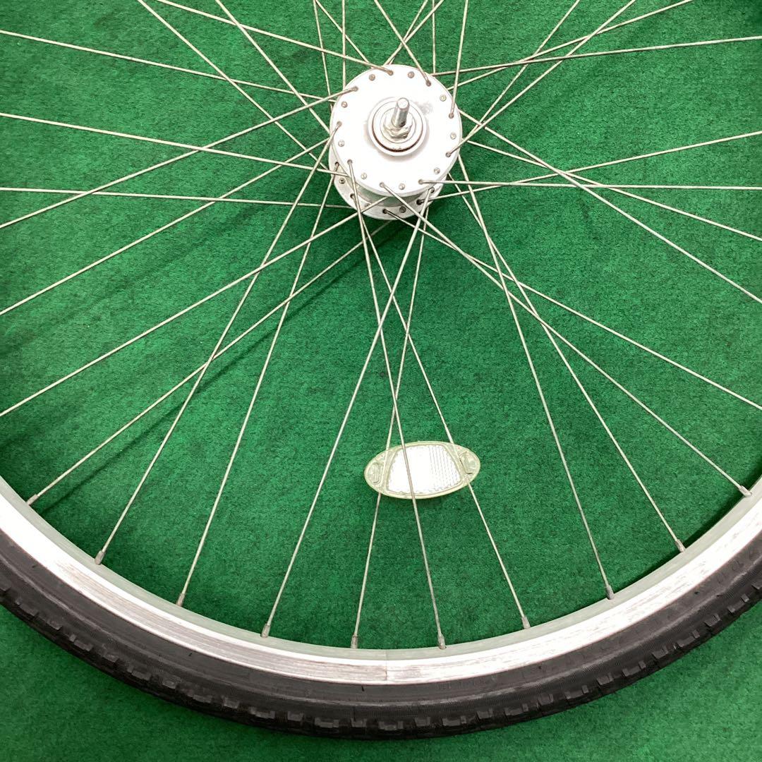 前ホイール　700x42c　ハブダイナモ　フロント　前　ON　自転車　タイヤ付