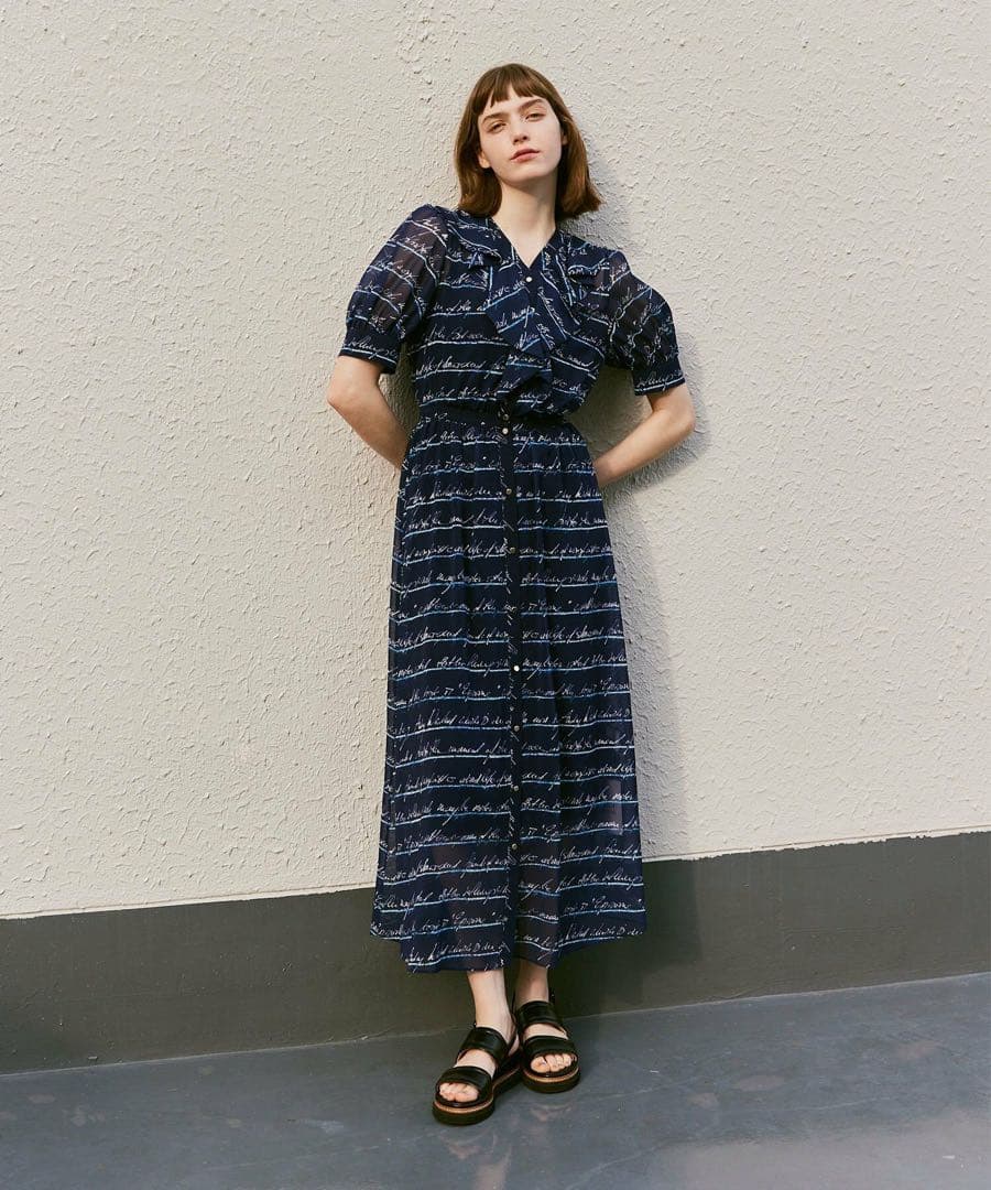 LOULOU WILLOUGHBY RATTIレタードボーダーワンピース美品