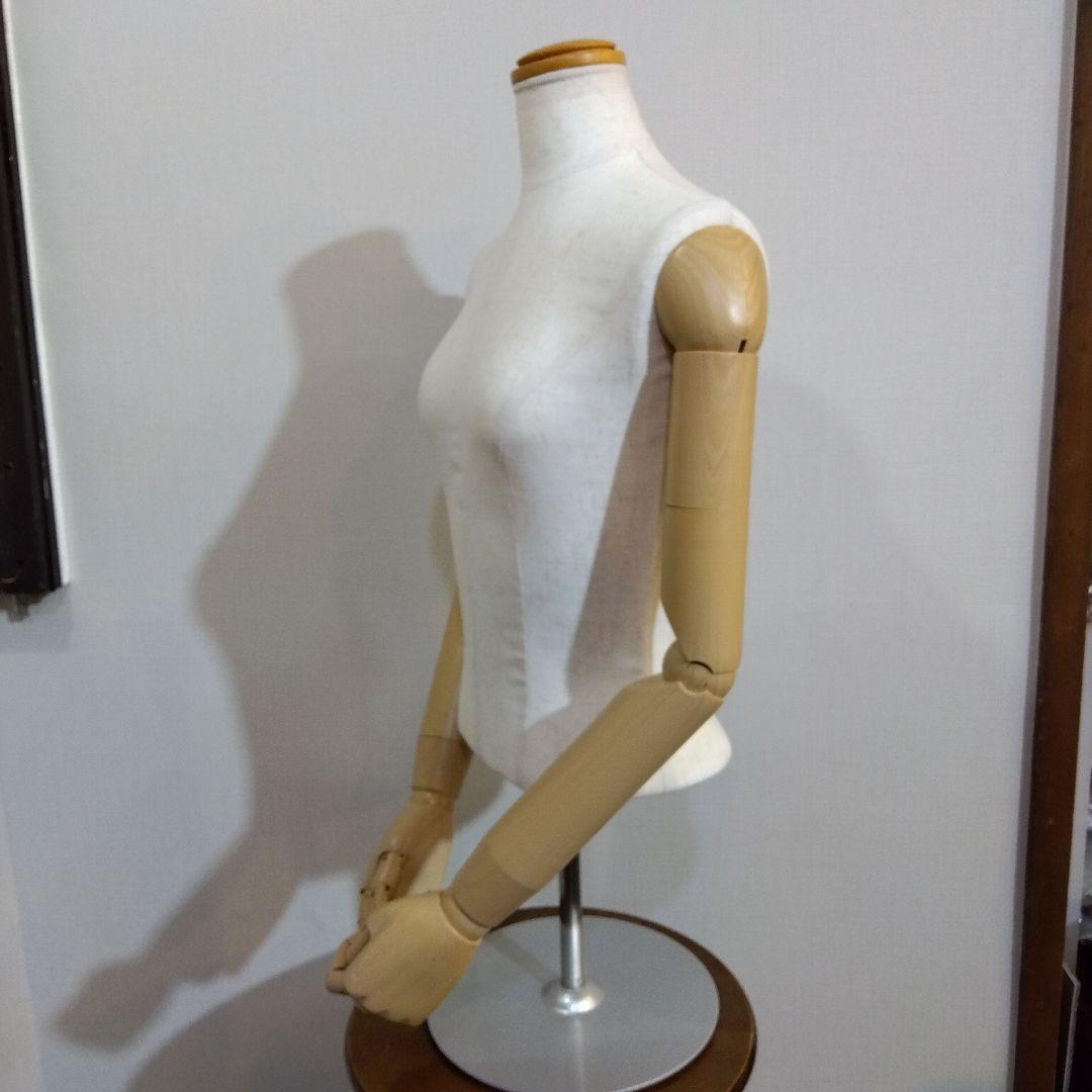 腕付き 上半身 トルソー マネキン レディース 卓上 円形スタンド付き