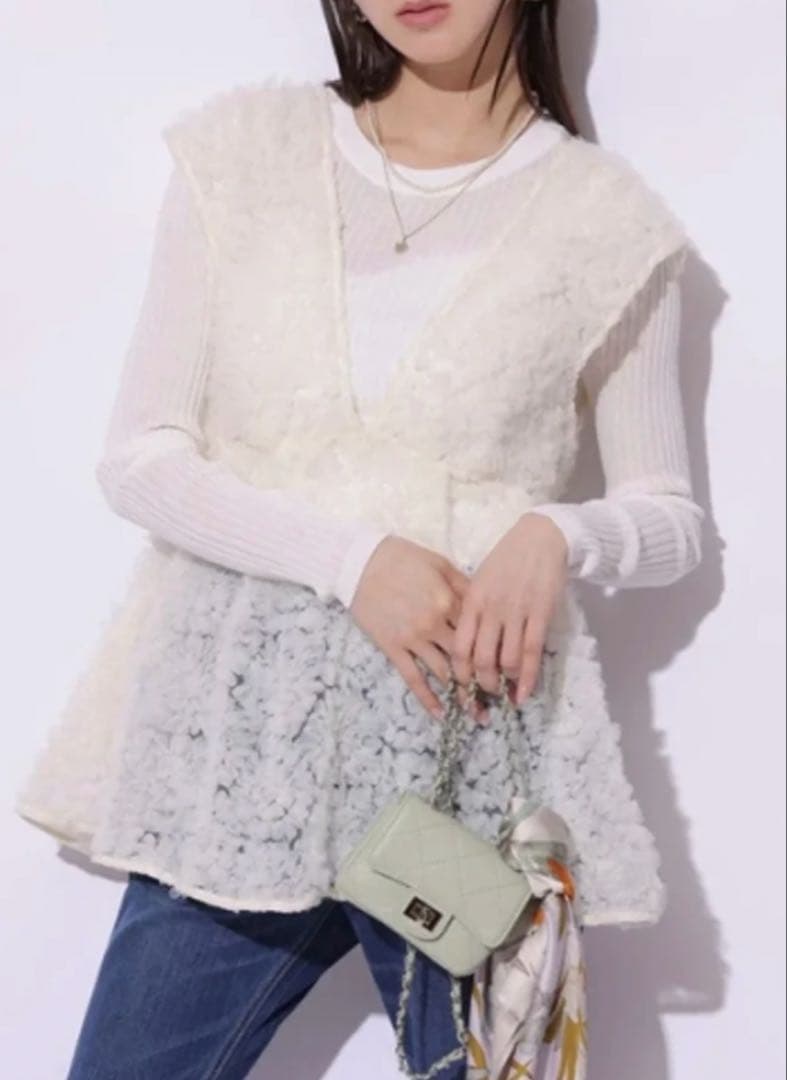 マイストラーダ デコラチュールブラウス 白 38 定価18700円 未使用品