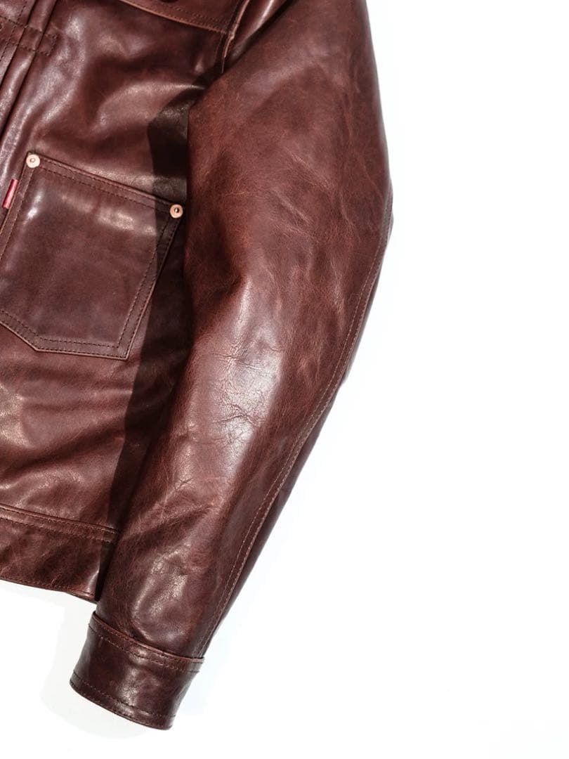 Type1タイプ ブラウン水染めオイルワックス牛革ジャケット