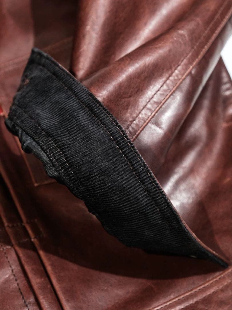 Type1タイプ ブラウン水染めオイルワックス牛革ジャケット