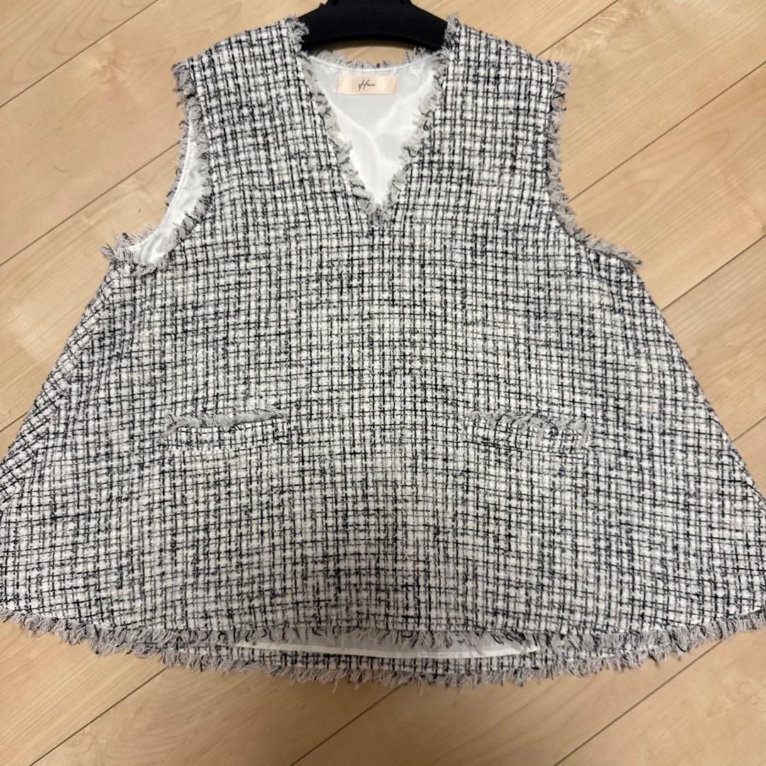 Heve 大人気　ジレ　ベスト　ホワイト