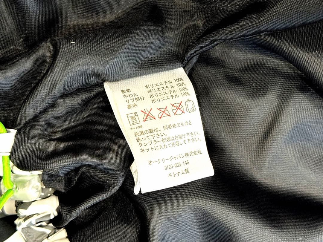 美品　フード付きジャケット　メンズ　ゴルフ　オークリー　Ｌ　ホワイト　防寒　防風