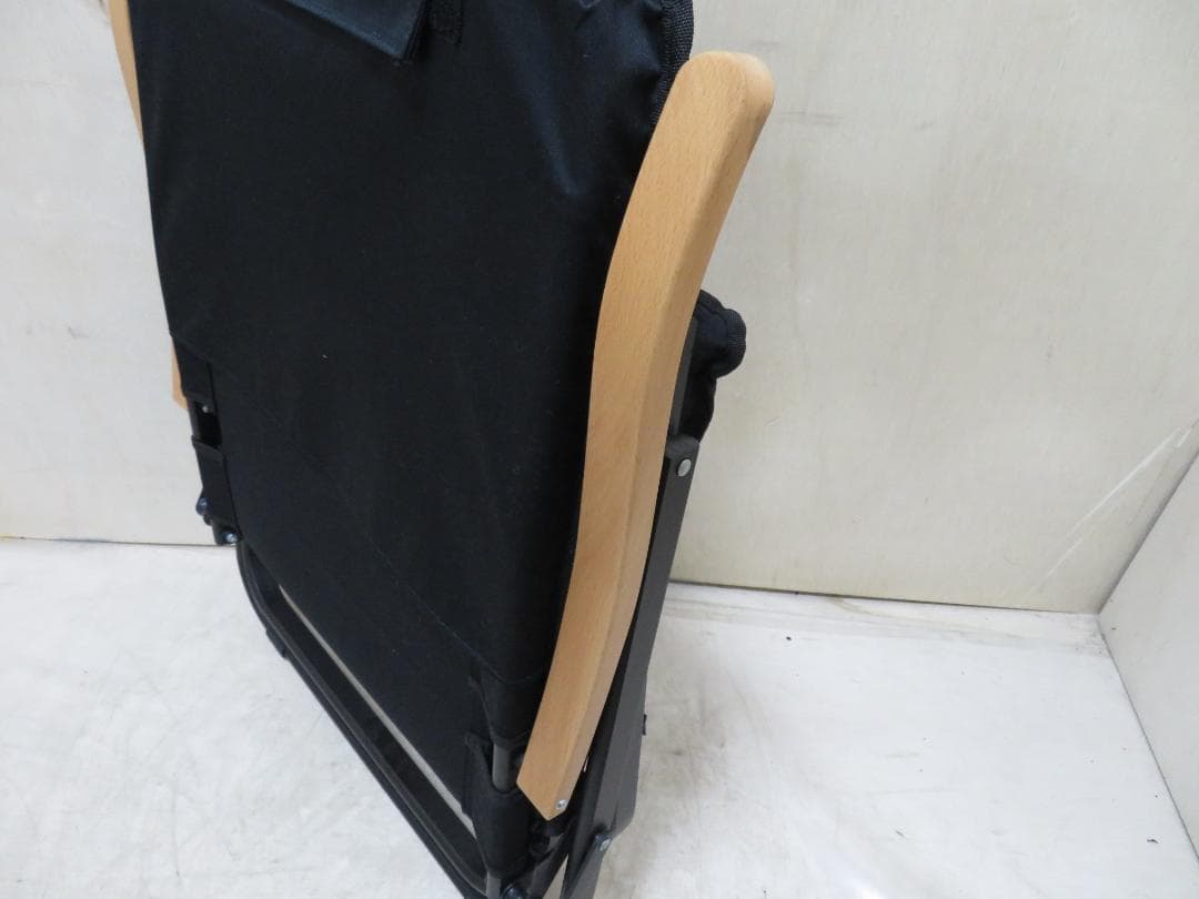 UJACK ユージャック 難燃リクライニング ローチェア ブラック 天然木