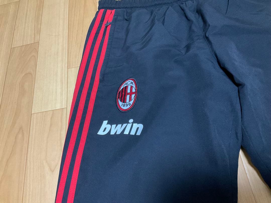 ACミラン adidas ジャージ上下(黒・赤)サイズL