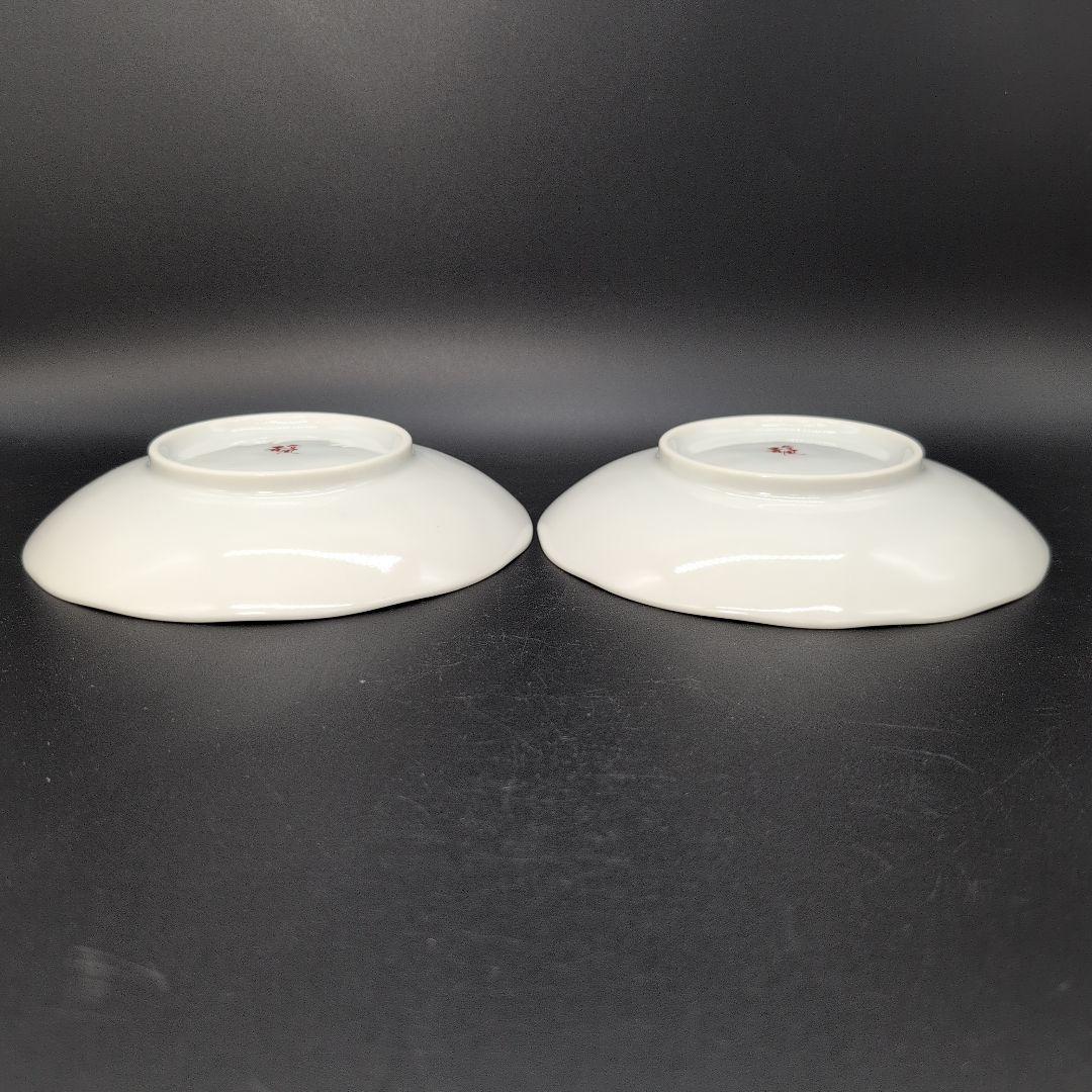 【未使用品】食器 九谷焼 中皿 ５枚セット 染付丸紋花鳥 取り皿