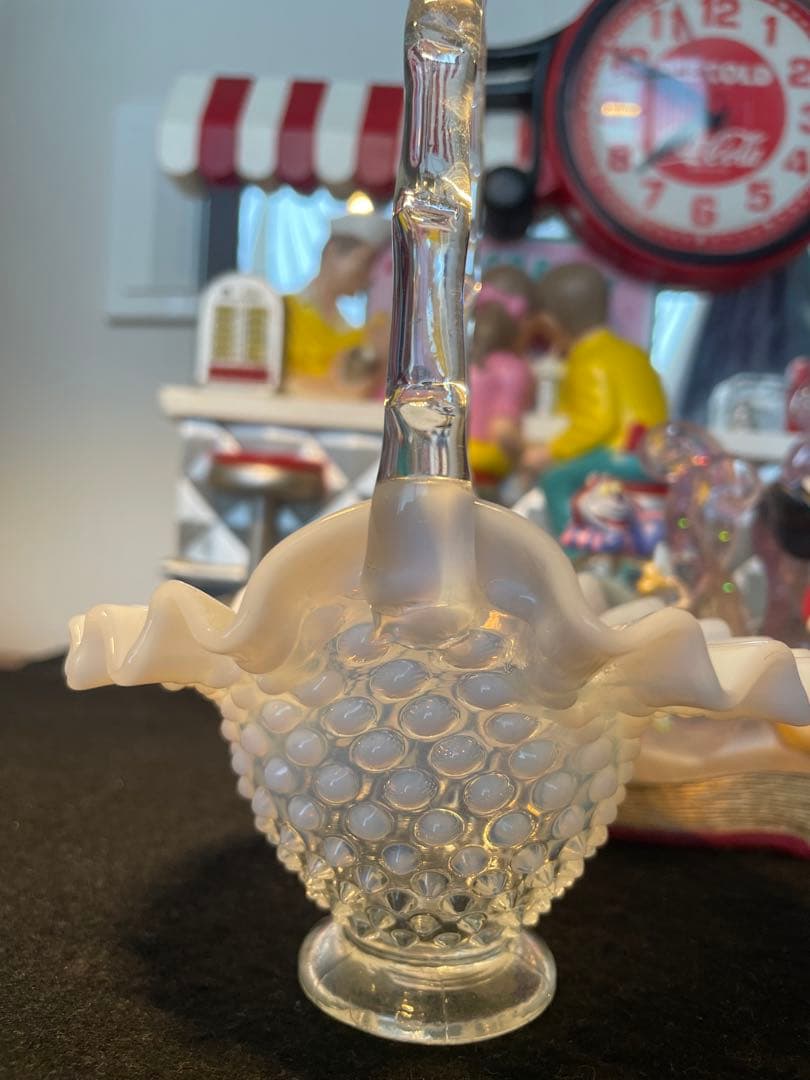 フェントン　フレンチオパールセント　ホブネイル　バスケット　フラワーベース